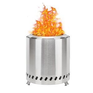 New Large Stainless Smokeless Tabletop Fire Pit Set 8.5" Tall x 8.5" Diameter